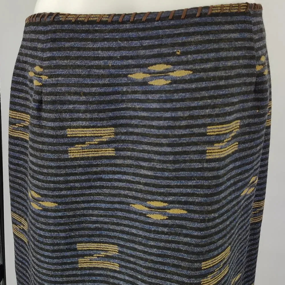 Vintage Lauren Ralph Lauren Wool Blanket Skirt Southwestern Whipstitch Size 20W - Picture 15 of 16